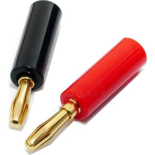 10pcs Gold Plated 4mm Banana Plug Connectors Adapter Speaker Wire Audio Cable