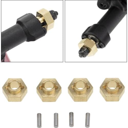 4PCS Wheel 7mm Hex Hub Drive Adapter & Pins for 1:24 SCX24 AXI00002 SCX24 AXI90081 RC Rock Crawler Replacement