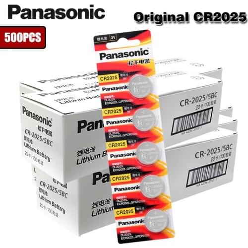 500PCS/lot PANASONIC Original CR2025 Button Cell Battery 3V Lithium Batteries CR 2025 for Watch Toys Computer Calculator Control