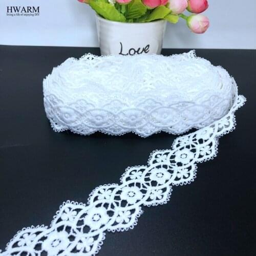 20yard 3.8cm african lace fabric Plum blossom arc wedding lace barcode DIY childrens clothing accessories ribbon trim wedding