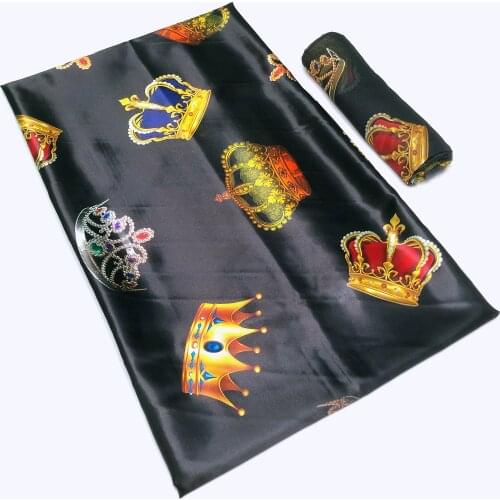 Satin silk fabric 4yards+2 yards chiffon lace african print fabric satin silk fabric High quality silk fabric