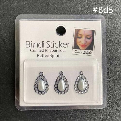Pearl and Rhinestone Bindi Sticker Handpicked Hippie Style forehead decoration