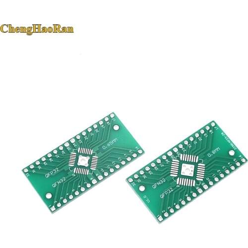ChengHaoRan 5 pcs QFP32 QFP32 Converter Adapter Socket PCB SMD 0.8mm 0.65mm Pin Pitch Universal Board Plate IC Pinboard FR4