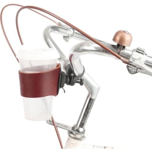 Tourbon Bike Coffee Tea Cup Beer Holder Bracket Genuine Leather Drink Bottle Water Kettle Carrier Bicycle Bag Accessories