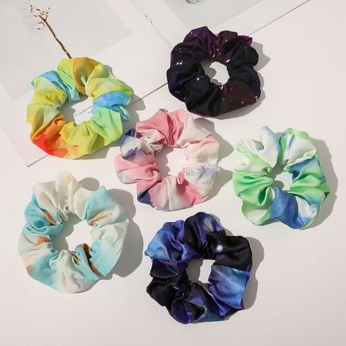 Gradient Color Scrunchie Women Cotton Soft Elastic Hair Bands Girls Headband Rubber Hair Rope Ring Ponytail Hair Accessories