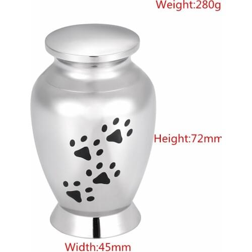 IJD6945 72mm*45mm Paw Print Dog Cat Ashes Remaining Keepsake Urn Stainless Steel Pet Memorial Funeral Cremation Jar