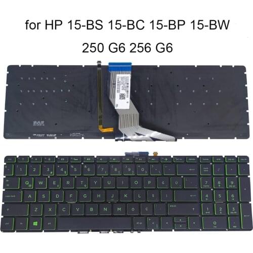 Turkey backlit Keyboard for HP Envy X360 15 BS 15T-BS 15-BC 15-BP 15-BW 250 256 G6 TR laptop keyboards green keys 9Z.NE1BQ.H0T