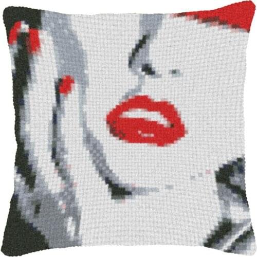 Latch Hook Cushion Yarn for Cushion Cover Girl Pillow Case Sofa Cushion Printed Canvas Home Decorative Pillow