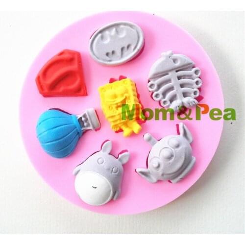 Mom&Pea 0810 Free Shipping Totoro & Fishbone Shaped Silicone Mold Cake Decoration Fondant Cake 3D Mold Food Grade