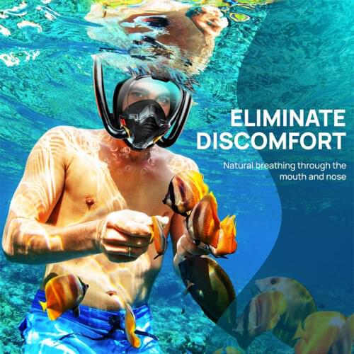 Swimming Mask Double Breathing Tube Silicone Full Dry Snorkeling Masks Scuba Diving Goggles Equipment Adult Men Women