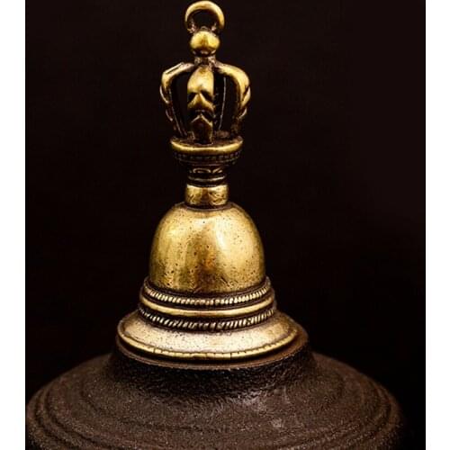 Copper Hand Bell Vintage Home Desktop Decoration Teaching Equipment Unique Portable Handbell For Home Hotel Store Copper