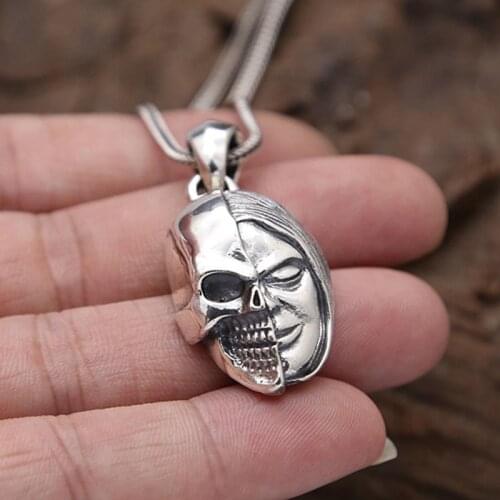 Trendy Face Skull Pendants Fashion Jewelry Retro Silver Pendants Jewelry Accessory Thai Silver Wholesale Fashion Men Pendant