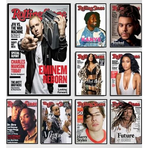 Oil Painting Kanye West Cardi B The Weeknd Harry Styles Eminem Pop Stars Prints Wall Art Pictures Home Decor quadro cuadros