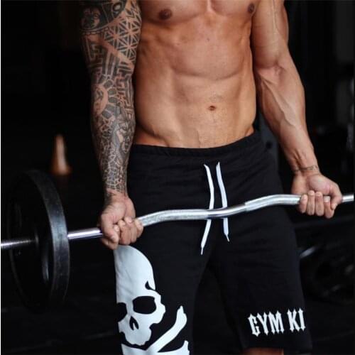 New Mens gyms shorts Run jogging sports Fitness bodybuilding Sweatpants male workout training Brand Knee Length cottonshort pant