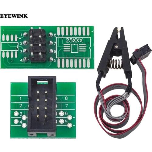 Update version SOIC8 SOP8 Test Clip For EEPROM 93CXX / 25CXX / 24CXX in-circuit programming+2 adapters