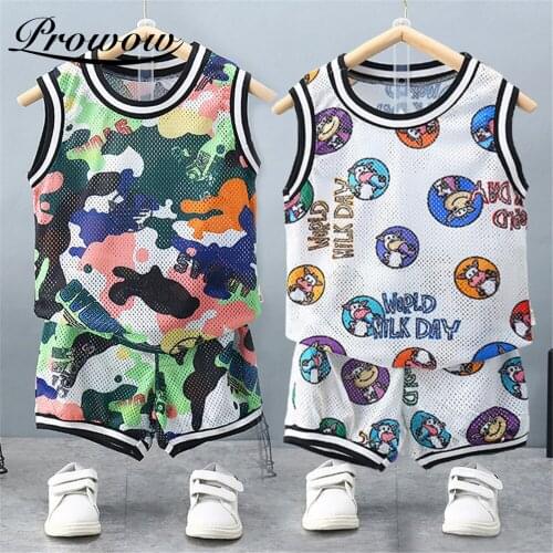 Prowow Camouflage Childrens Clothing Boys Set Breathable Mesh Baby Boys Sleepwears Cartoon Kids Toddler Baby Costumes Outfits