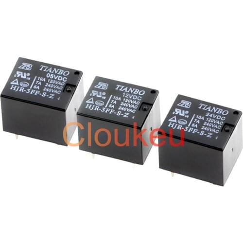 Relay HJR-3FF-S-Z-5VDC 12VDC 24VDC 10A 5pin