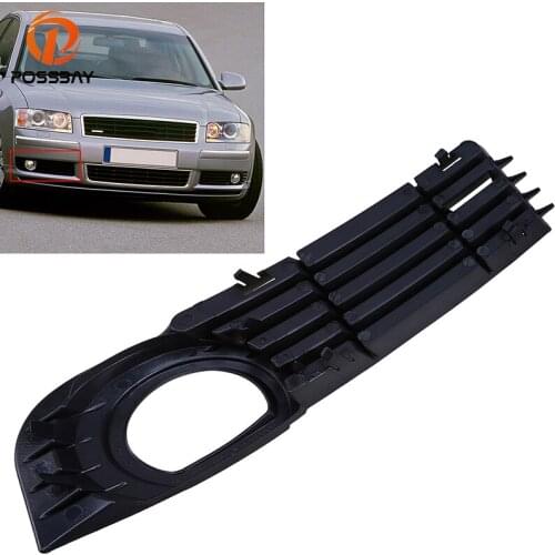POSSBAY Car Front Bumper Grill Grille Fit for Audi A8 D3 2003/2004/2005/2006/2007 Pre-facelift FogLight Lamp Decoration Covers