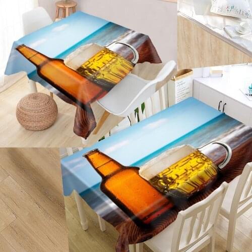 Beer Custom Table Cloth Oxford Fabric Rectangular Waterproof Oilproof Table Cover Family Party Tablecloth