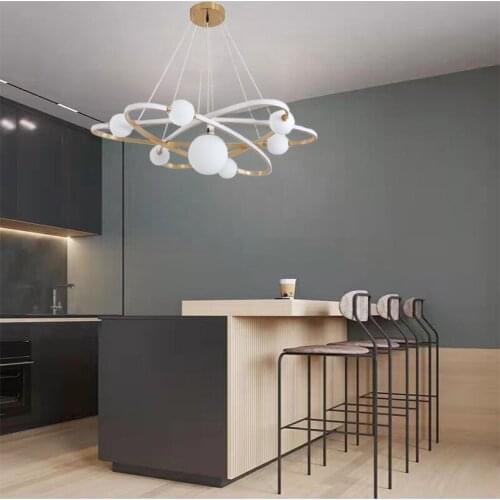 Modern ring universe LED chandelier chandelier bedroom living room lamp kitchen dining room lamps wholesale