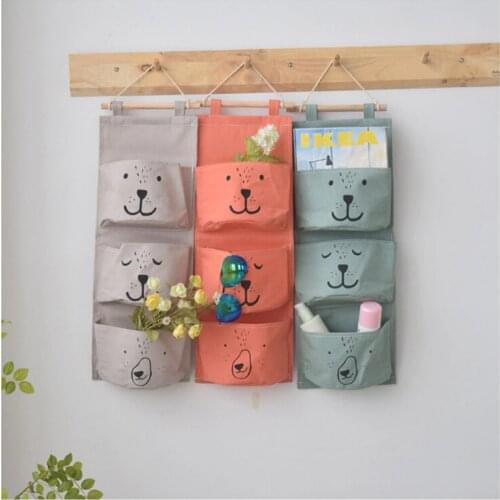 Wall Hanging Storage Bags Linen Closet Children Room Organizer Pouch For Toys Books Cosmetic Sundries Organizer