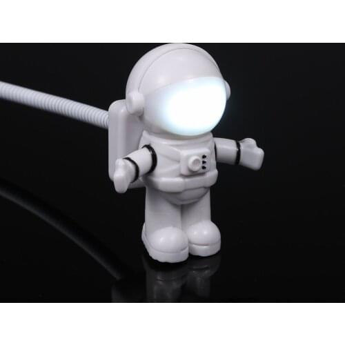 Mini LED Night Light Spaceman Astronaut Shape Keyboard Lamp Portable USB Charging Light for Student Office Worker Computer