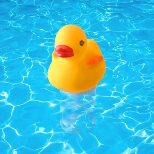 Yellow Cartoon Duck Swimming Pool Dosing Device Twist Cover Large-Capacity Floating Automatic Disinfection And Cleaning Supplies
