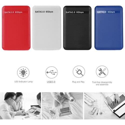 VKTECH 2.5 inch USB3.0 to SATA 3.0 HDD Enclosure 6 GB/ s HDD Hard Disk Drive External Enclosure Case Box supports 3TB hard disk