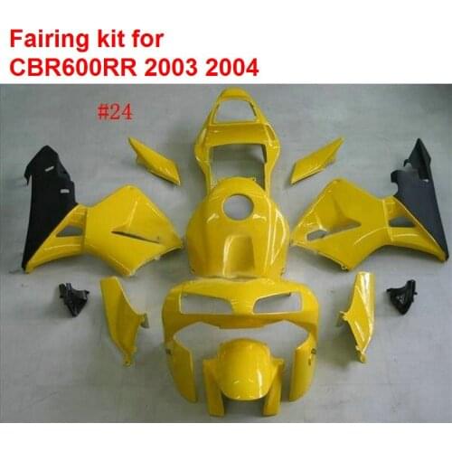 Yellowt For HONDA CBR600RR 2003 2004 ( Black ) free custom Abs Injection Molding fairing kit /xl46