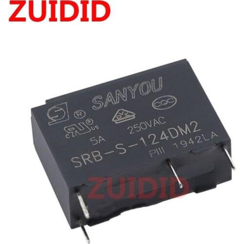 10PCS SANYOU SRB-S-124DM2 24VDC 4PINS 5A250VAC Power Relay HF46F-24-HS1 AC5N-S-DC24V ALDP124W