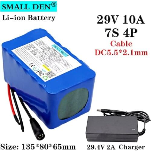 29V10A 7S4P 24V18650 lithium battery pack + 29.4V 2A charger Built-in BMS electric wheelchair, electric moped battery + charger