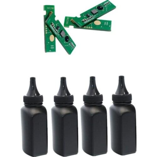 4Pcs Refill Toner Pwoder + 4Pcs Black Chip for Samsung SL C430 C430W C480 C480W C480FN C480FW CLT-404 CLT-404S K404S CLT-K404S