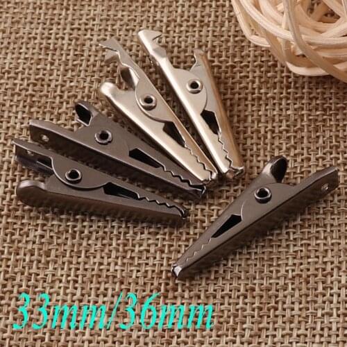 40 pcs Silver/Gunmetal rope clip ribbon Metal alligator Suspender Clips small alligator clip Business card holder-33mm/36mm