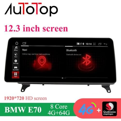 AUTOTOP 12.3" bmw e70 Car Multimedia Snapdragon 4G 64G Car DVD for bmw x6 e71 X5 e70 (2007-2013) CCC/CIC Carplay 4G LTE 1920*720