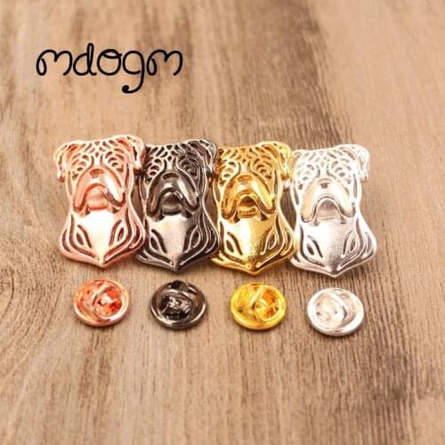 Mdogm Husky American Bulldog Brooches And Pins Suit Cute Funny Metal Small Father Collar Badges Gift For Male Men B020
