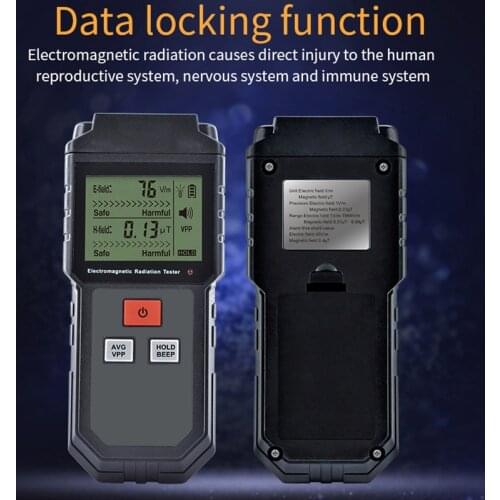 LCD Electromagnetic Radiation Detector Electric Magnetic Field EMF Meter Dosimeter Detector Magnetic Field Anti-radiation Tester