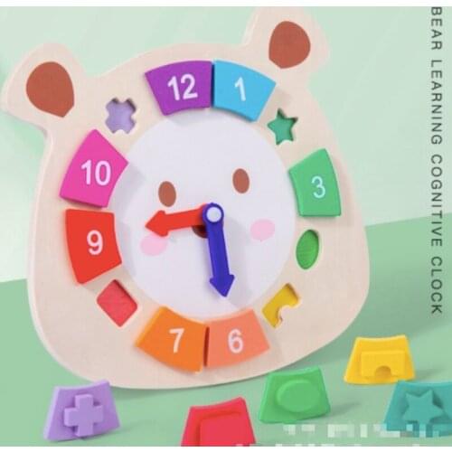 Montessori Kids Toys Clock Time Shape Color Cognition Board Children Preschool Educational Teaching Aids Kids Time Cognitive NEW