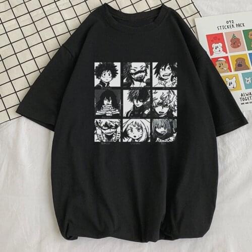 Japan boku no hero Cartoon tops My Hero Academia Anime Print Tee Casual Ulzzang Harajuku Loose Short Sleeve Cute women t-shirt