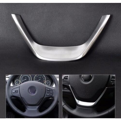 DWCX Car Interior Chrome Steering Wheel Cover Trim For BMW 3 Series F30 318 318i 320 1 Series F20 116i 118 2013 2014 2015 2016
