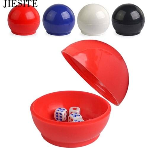 JIESITE Sphericalce Plastic Cup with 6 Dices Shaking Cup Drinking Games Bingo Dices Set Night Bar Game Poker Chips Dice Cups