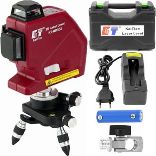 KaiTian 3D Laser Level Battery Cross 12Lines Self-Leveling 360 Horizontal&Vertical Professional Super Quality Livella Laser Line
