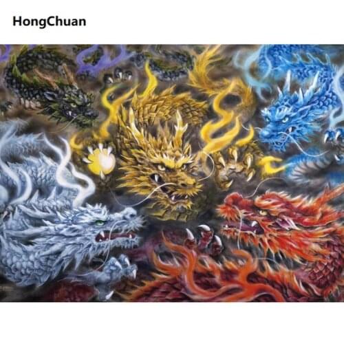 Colorful Dragon Mural 5D DIY Square/Round Diamond Painting Mosaic Cross Embroidery Handicraft Home Decoration Christmas Gift