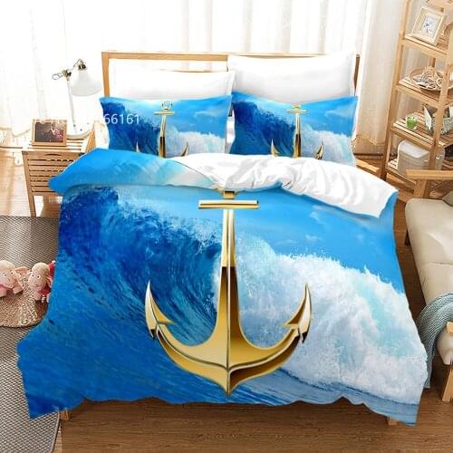 Cartoon Anchor Bedding Set 3D Print Navigation Compass Duvet Cover For Bedroom Bed Quilt Cover For Kids Adults Bed Cover Set