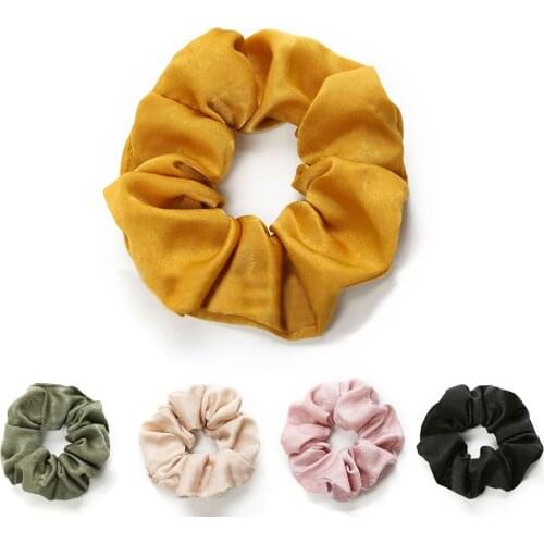 Korean Fashion The New Satin Hair Rope Solid Color Fabric Hair Ring Head Rope Large Intestine Ring Hair Rope Headdress Accessory