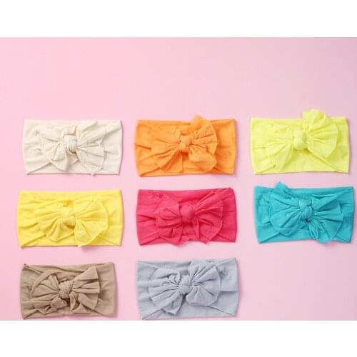 Hot Selling Soft Hair Bands For Baby Boys And Girls Children Elastic Headband Color Bowknot Head Band Photograph Accessories