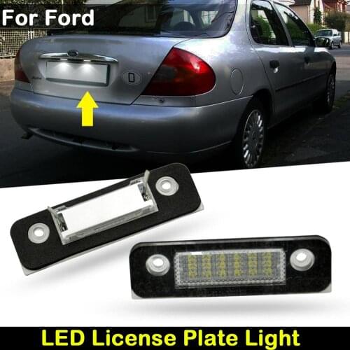 For Ford Fiesta Fusion Mondeo MK2 Car Rear White LED License Plate Light Number Plate Lamp