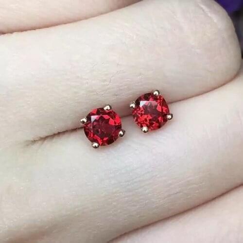 Direct sale Natural Garnet Earrings 925 pure Silver Ruby earrings earrings earrings earrings diamond special price