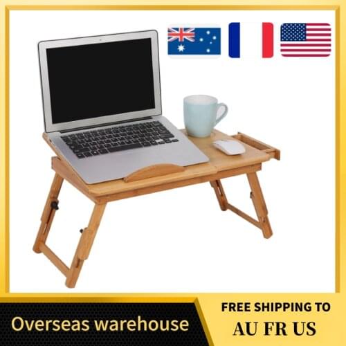 Dormitory beds 1Pc Adjustable Bamboo Rack Shelf Dormitory Bed Lap Desk Two Flowers Book Reading Tray Stand furniture assembly