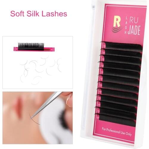 Natural Soft Korea Silk Lashes Extension All Sizes False Eyelash Extension for Professional Russian Volume Lashes Makeup Cilia