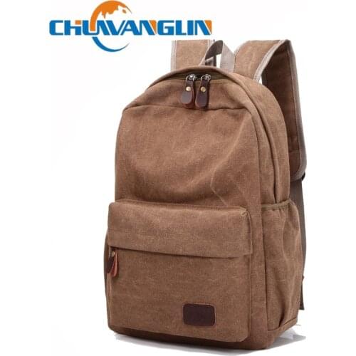 Chuwanglin Casual Male Canvas Backpack Solid Simple Travel Backpacks High Quality Leisure Schoolbag Laptop Back pack 8191122